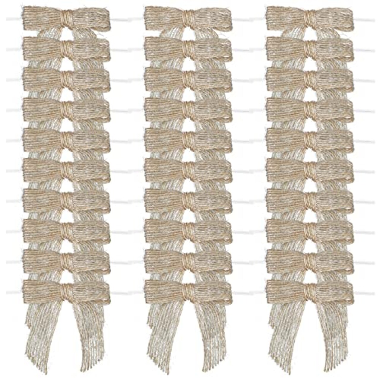 7Rainbows 30pcs Boutique 2.5" Burlap Ribbon Bows Craft Twist Tie Bows for Tying Up Packages Gift Wrapping Christmas Tree